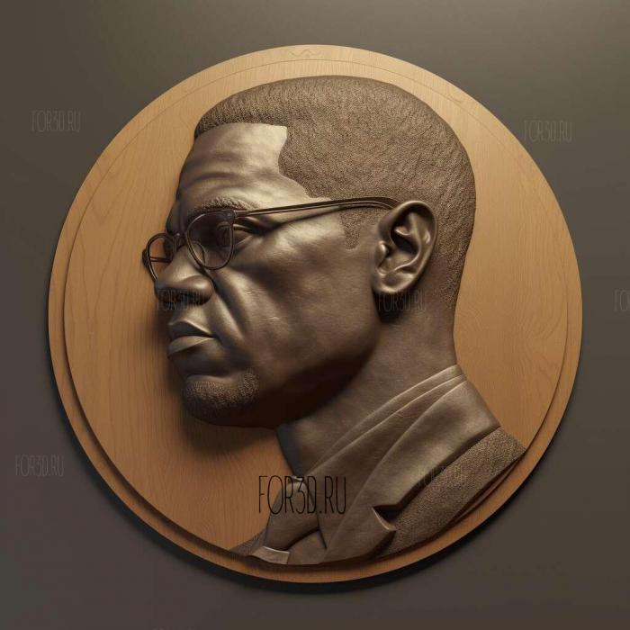 Malcolm X 3 stl model for CNC